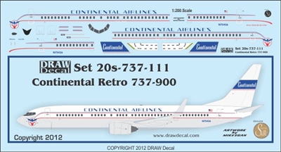 1:200 Continental 'retro' Boeing 737-900