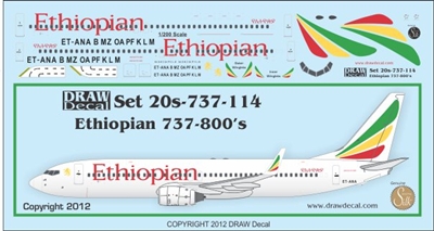 1:200 Ethiopian Airlines Boeing 737-800