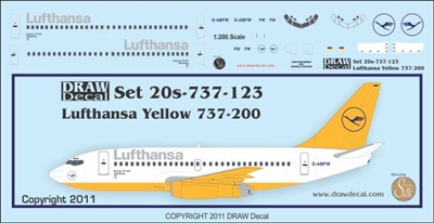 1:200 Lufthansa 'yellow experimental' cs Boeing 737-200