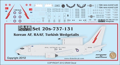 1:200 Korean AF. RAAF, Turkish AF Boeing E-7 (737-200) 'Wedgetail'
