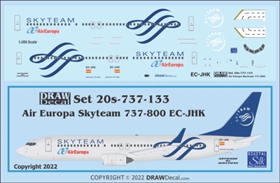 1:200 Air Europa 'Skyteam' Boeing 737-800(W)