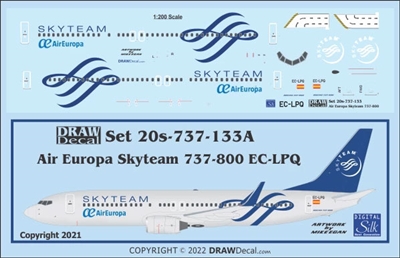 1:200 Air Europa 'Skyteam' Boeing 737-800(W)