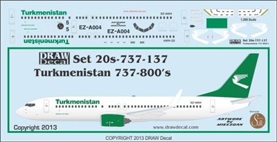 1:200 Turkmenistan Boeing 737-800