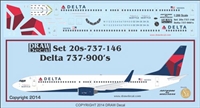 1:200 Delta Airlines (2007 cs) Boeing 737-900(W)