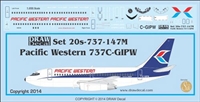 1:200 Pacific Western Boeing 737-200 (C-GIPW)