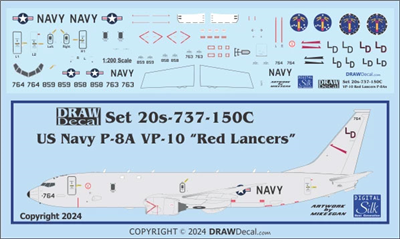 1:200 U.S. Navy P-8A Poseidon VP-10 'Red Lancers'