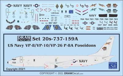 1:200 US Navy Boeing P-8A Poseidon VP-8, VP-10, VP-26