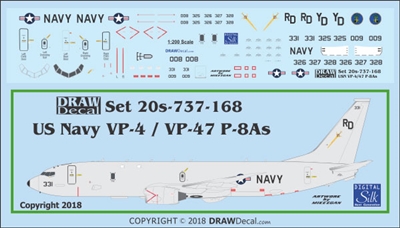 1:200 US Navy Boeing P-8A Poseidon VP-4 Skinny Dragons, VP-47 Golden Swordsmen