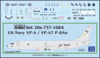 1:200 US Navy Boeing P-8A Poseidon VP-4 Skinny Dragons, VP-47 Golden Swordsmen