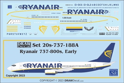 1:200 Ryanair (earlier titles) Boeing 737-800