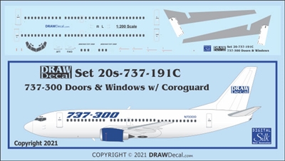 1:200 Doors & Windows, Boeing 737-300 (Hasegawa) with Corogard