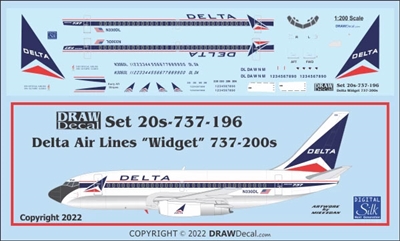 1:200 Delta Airlines 'Widget' Boeing 737-200