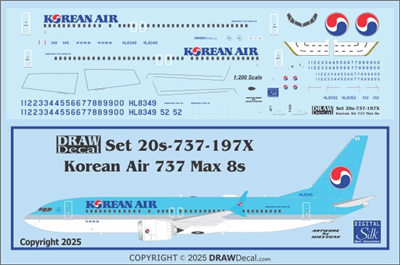 1:200 Korean Air Boeing 737-MAX8