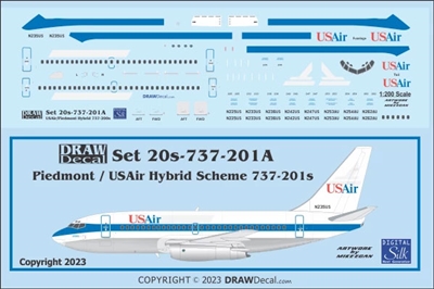 1:200 US Air (Piedmont Airlines hybrid cs)  Boeing 737-200