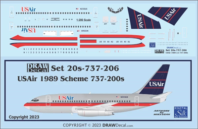 1:200 US Air (1989 cs)  Boeing 737-300