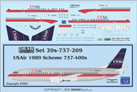 1:200 US Air (1989 cs)  Boeing 737-400