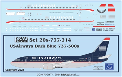 1:200 US Airways (1997 cs) Boeing 737-300