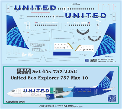1:200 United (2019 cs) 'Eco Explorer' Boeing 737-MAX10