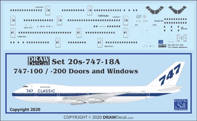 1:200 Boeing 747-100 / -200 Windows, Door & Details