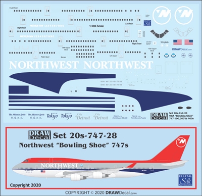 1:200 Northwest 'Bowling Shoe' Boeing 747