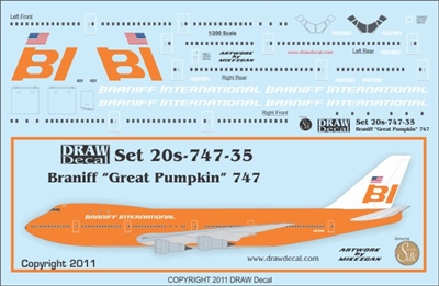 1:200 Braniff International Boeing 747-127