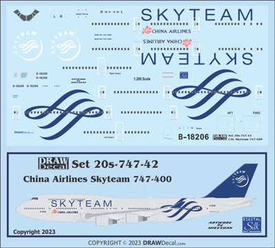 1:200 China Airlines 'Skyteam' Boeing 747-400