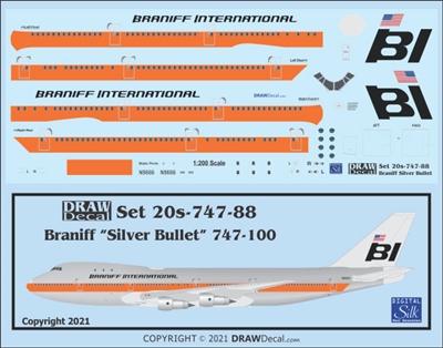 1:200 Braniff International 'Silver Bullet' Boeing 747-123