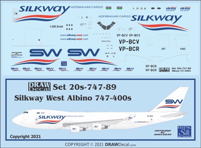1:200 Silkway West Cargo ("albino" cs) Boeing 747-400F