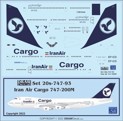 1:200 Iran Air Cargo Boeing 747-200M