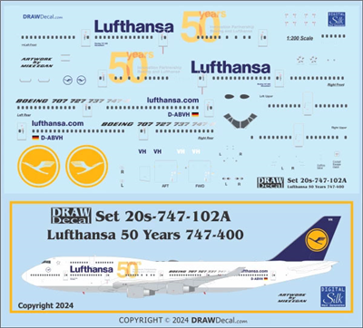 1:200 Lufthansa (1989 cs) '50 Years' Boeing 747-400