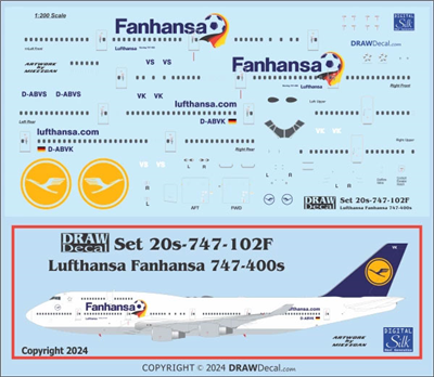 1:200 Lufthansa (1989 cs) 'Fanhansa' Boeing 747-400