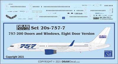 1:200 Boeing 757-200 Doors and Windows, 8-door version