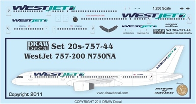 1:200 WestJet Canada Boeing 757-200