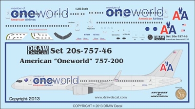 1:200 American Airlines 'OneWorld' Boeing 757-200(W)