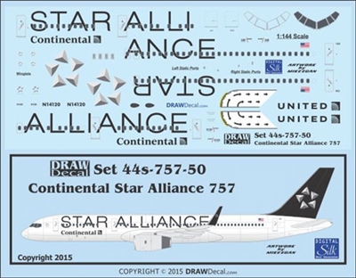 1:200 United Airlines / Continental Airlines 'Star Alliance' Boeing 757-200(W)