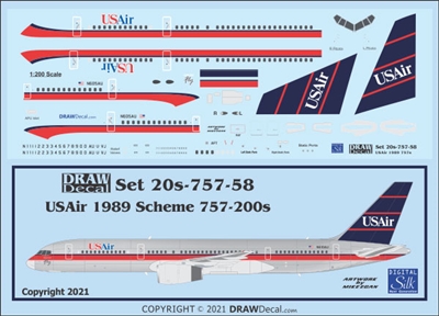 1:200 US Air (1989 cs) Boeing 757-200
