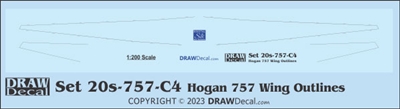 1:200 Wing Outlines for Boeing 757-200