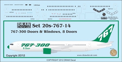 1:200 Boeing 767-300 Windows, 8 Door Version