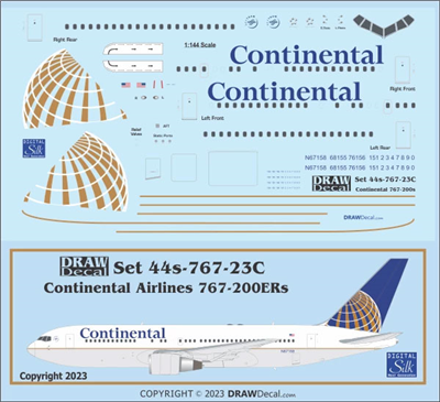 1:200 Continental Airlines Boeing 767-200ER