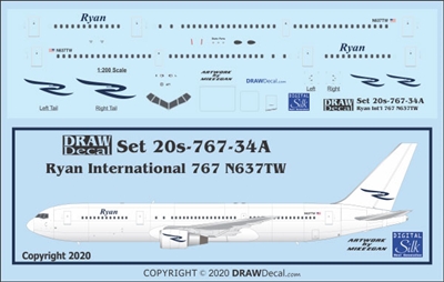 1:200 Ryan International Boeing 767-300 (N637TW)