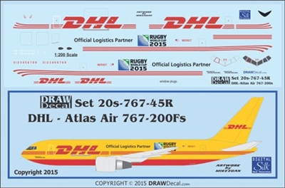 1:200 DHL - Atlas 'Rugby World Cup 2015' Boeing 767-200F
