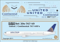 1:200 United Airlines / Continental Airlines Boeing 767-400ER