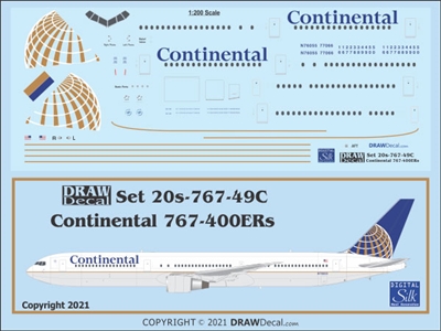 1:200 Continental Airlines Boeing 767-400ER