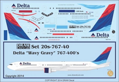 1:200 Delta Airlines (wavy tail) Boeing 767-400