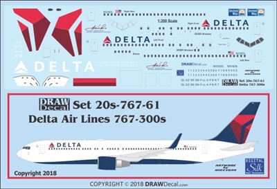 1:200 Delta Airlines (2007 cs) Boeing 767-300 (4+4)