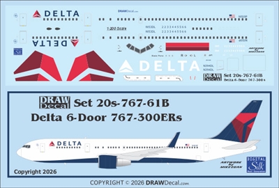 1:200 Delta Airlines (2007 cs) Boeing 767-300 (6+2)