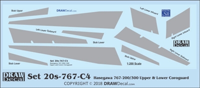1:200 Boeing 767-200 / -300 Corogard (Top & Bottom surfaces, without wing escape markings)