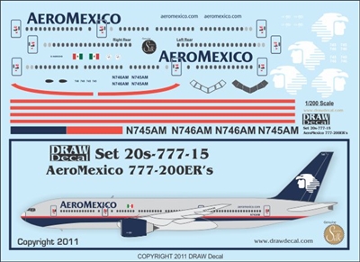 1:200 AeroMexico Boeing 777-200ER