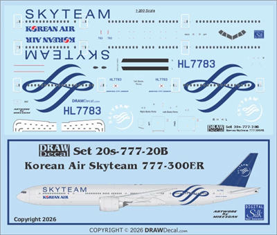 1:200 Korean Air 'Skyteam' Boeing 777-300ER