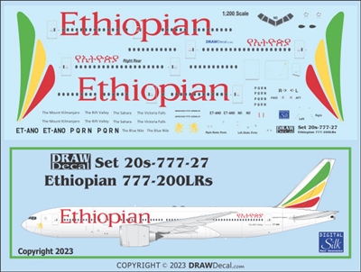 1:200 Ethiopian Airlines Boeing 777-200LR